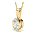 Bazel Yellow Gold Solitaire Diamond Pendant