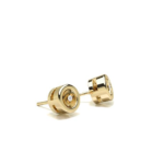 Full Blaze Yellow Gold Diamond Stud Earring