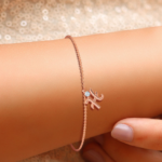 Letter “H” Rose Gold Diamond Bracelet