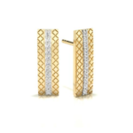 Parallel Yellow Gold Diamond Stud Earring