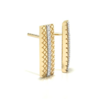 Parallel Yellow Gold Diamond Stud Earring