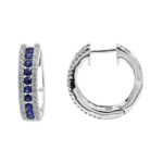 Pavia White Gold Blue Sapphire & Diamond Earring