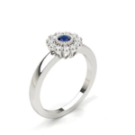 Round Blue Sapphire White Gold Promise Ring