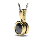 Round Yellow Gold Blue Sapphire Pendant