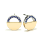 Two Tone Gold Sapphire Earring