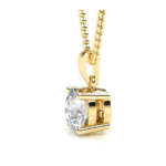 Yellow Gold Solitaire Diamond Pendant