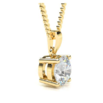 Yellow Gold Solitaire Diamond Pendant