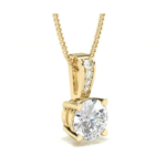 Yellow Gold Solitaire Diamond Pendant