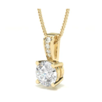 Yellow Gold Solitaire Diamond Pendant