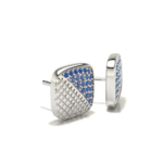 Square White Gold Sapphire Earring