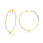 Udine Yellow Gold Creolla Diamond Earring