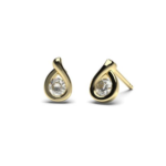 Water Drop Yellow Gold Diamond Earring