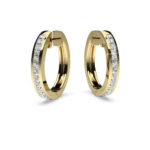 Hoop Yellow Gold Diamond Earring