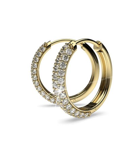 Creolla Yellow Gold Diamond Earring