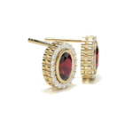 Ruby Yellow Gold Diamond Stud Earring