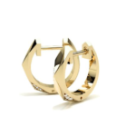 Verona Yellow Gold Diamond Hoop Earring