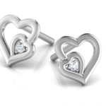 Heart Angel White Gold 18k Diamond Earring