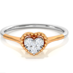 Beads Cluster Heart 18k Gold Diamond Ring