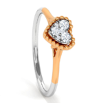 Beads Cluster Heart 18k Gold Diamond Ring