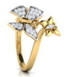 Butterfly Duo 18k Yellow Gold Diamond Ring