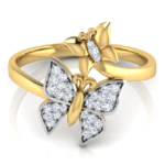 Butterfly Duo 18k Yellow Gold Diamond Ring