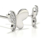 Butterfly Stud White Gold 18k Diamond Earring