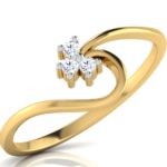 Curve Yellow Gold Diamond Ring