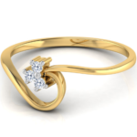 Curve Yellow Gold Diamond Ring