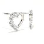 EVOL Heart White Gold 18k Diamond Earring