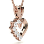 Evol Heart Rose Gold 18k Diamond Pendant