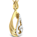 Flame Drop Yellow Gold 18k Diamond Pendant