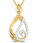 Flame Drop Yellow Gold 18k Diamond Pendant