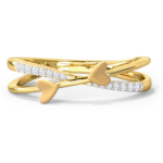 Heart Angle Yellow Gold 18k Diamond Ring