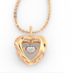 Hearty Rose Gold Necklace 18k with Diamond Pendant