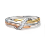 Infinity 18k Tri-color Gold Diamond Ring