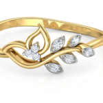 Leaf Yellow Gold Diamond Ring