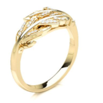 Leaves Yellow Gold 18k Diamond Ring