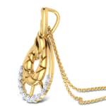 Lian Flame Yellow Gold 18k Diamond Pendant w/chain