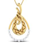 Lian Flame Yellow Gold 18k Diamond Pendant w/chain