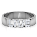 Live 18k White Gold Band Diamond Ring