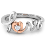 Love Italic 18k Two-tone Gold Diamond Ring