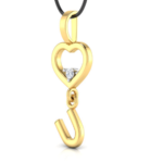 Love U Yellow Gold 18k Diamond Pendant