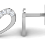 Lovely Heart White Gold 18k Diamond Earring