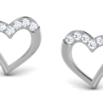 Lovely Heart White Gold 18k Diamond Earring