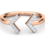 Open Arrow 18k Rose Gold Diamond Ring