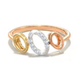 Oval Shape 18k Tri-color Gold Diamond Ring