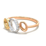 Oval Shape 18k Tri-color Gold Diamond Ring