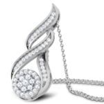 Owen Flame White Gold 18k Diamond Pendant w/chain