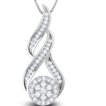 Owen Flame White Gold 18k Diamond Pendant w/chain