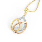 Pear Tri-color Gold 18k with Diamond Pendant